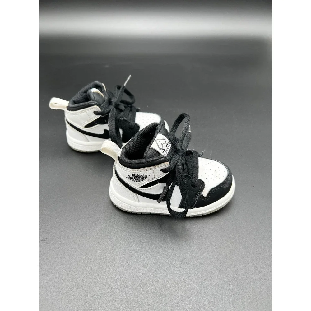 Jordan 1 Mid Toddler Sneakers Black White Panda AR6352-100 Size 4C